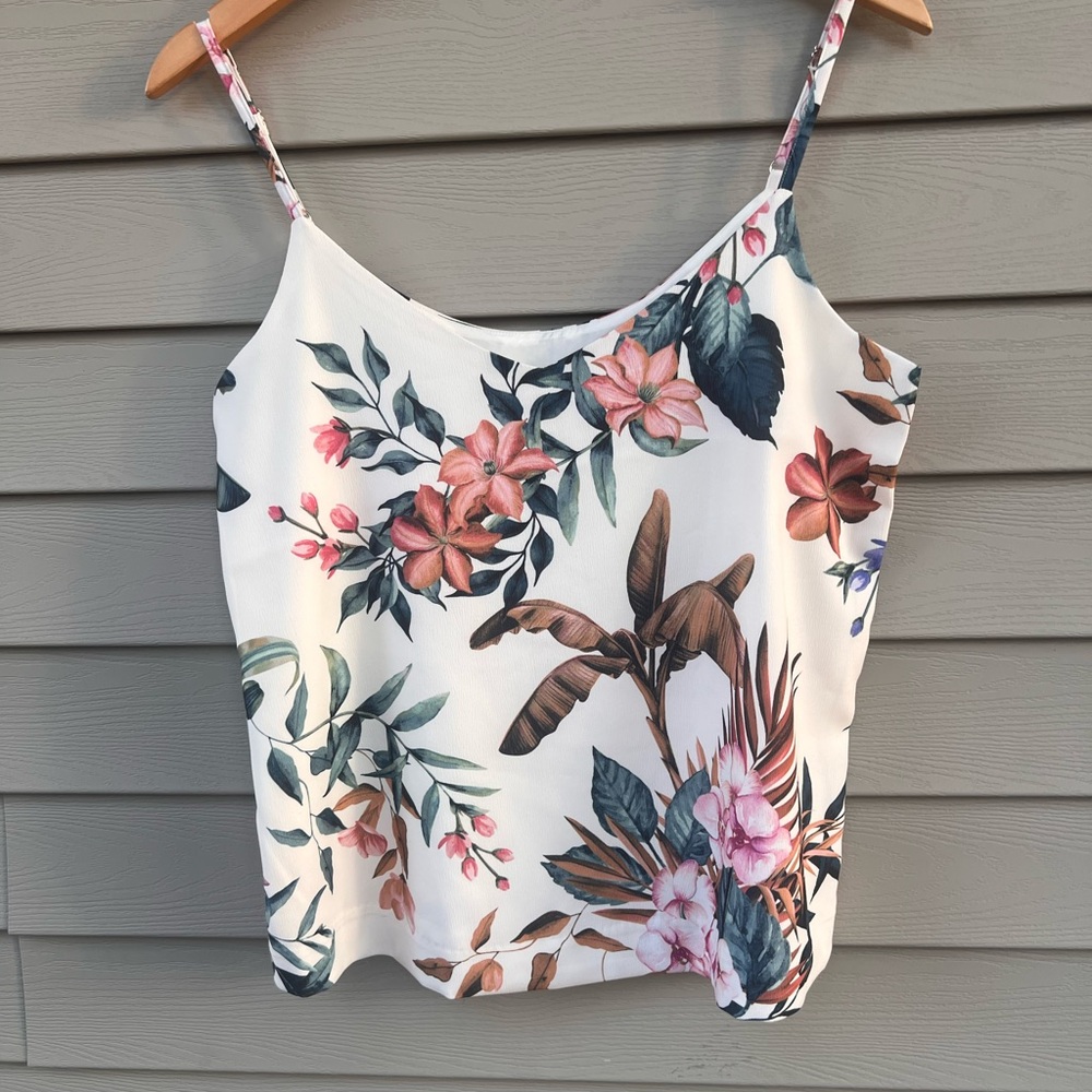 Elaine Rose Cami Top - Tropical Floral Print - Size S